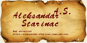 Aleksandar Starinac vizit kartica